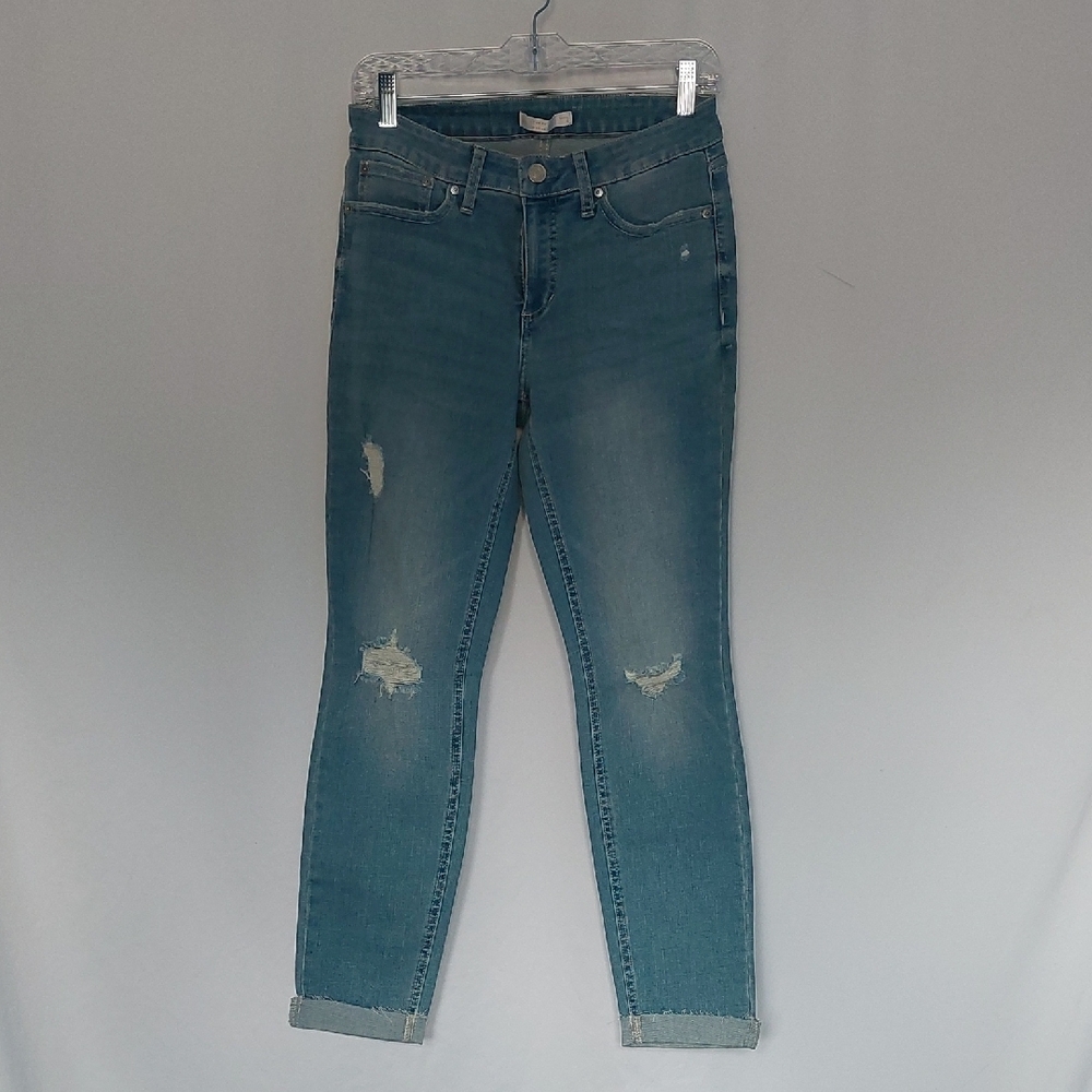 LC Lauren Conrad Light Blue Distressed Boyfriend Jeans Womens Size 8
